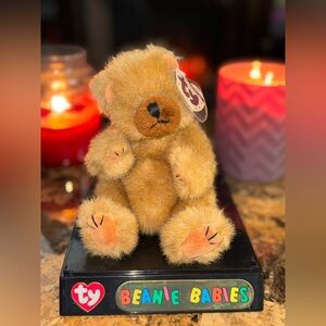🧸 TY Beanie Babies CODY Bear Tan Plush w/ Heart Tag Gift Collectible